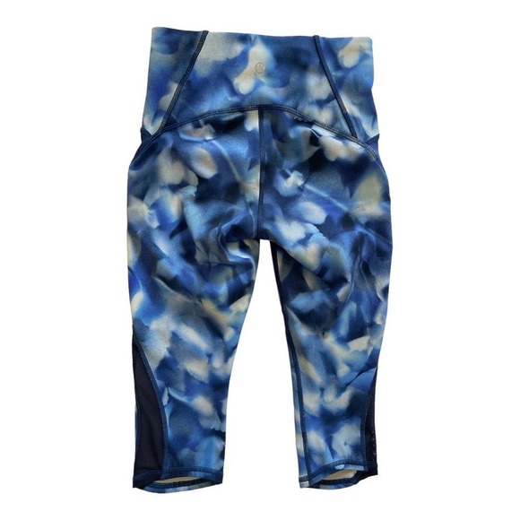 Lululemon Women’s Train Time Crop Leggings Blue Blossom Size 4 - Picture 2 of 7